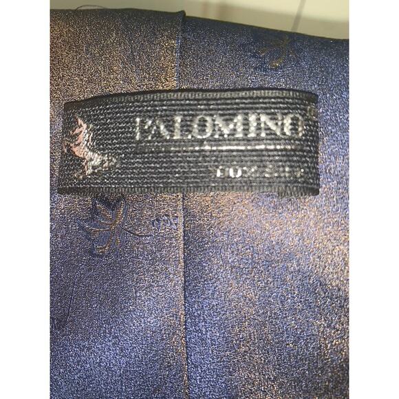 Palomino Men's Blue Silk Floral Pattern Tie Classic Length - Picture 2 of 4